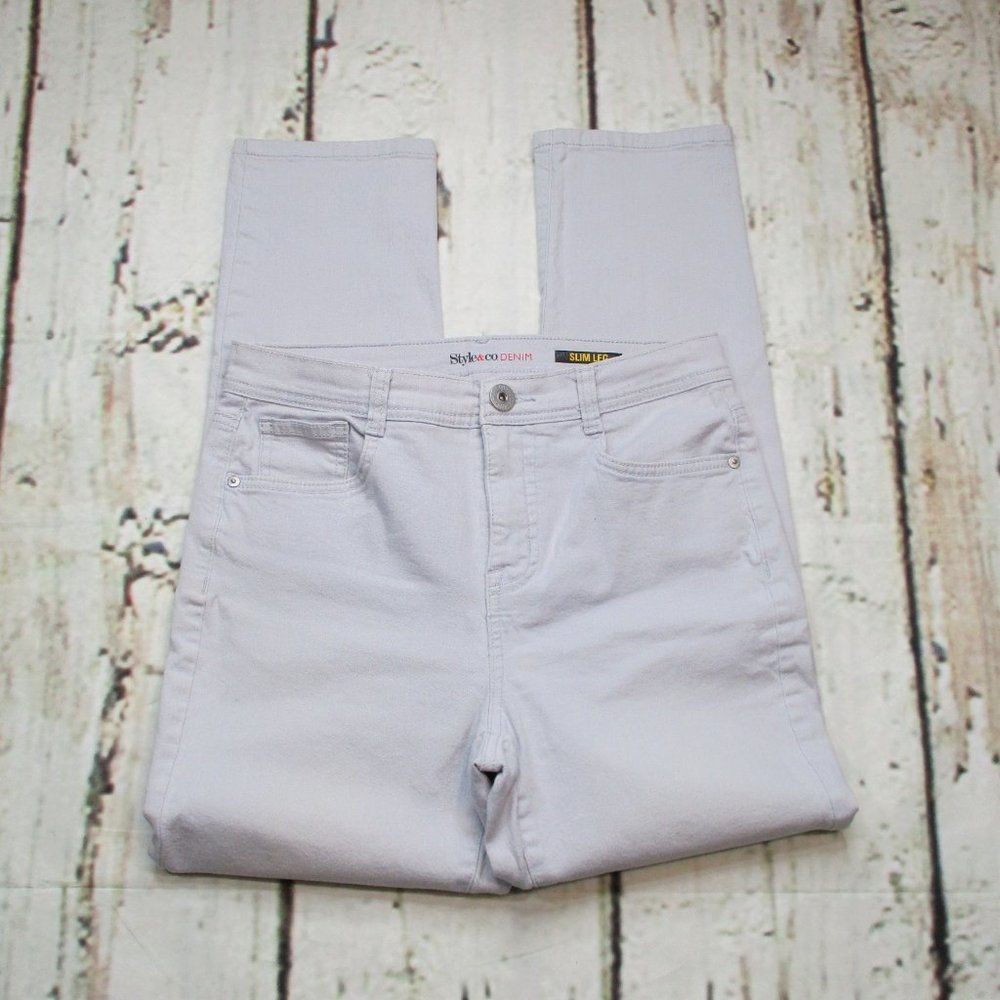 Style & Co Petite Slim Leg Straight Jeans - Picture 2 of 6